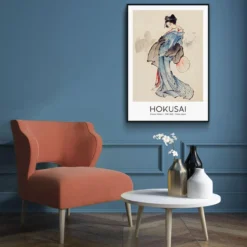 Walljar poster ingelijst - Katsushika Hokusai - Woman Poster ingelijst - 50 x 70 cm