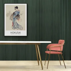 Walljar poster ingelijst - Katsushika Hokusai - Woman Poster ingelijst - 50 x 70 cm