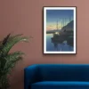 Walljar poster ingelijst - Kawase Hasui - Morning in Beppu Poster ingelijst - 50 x 70 cm
