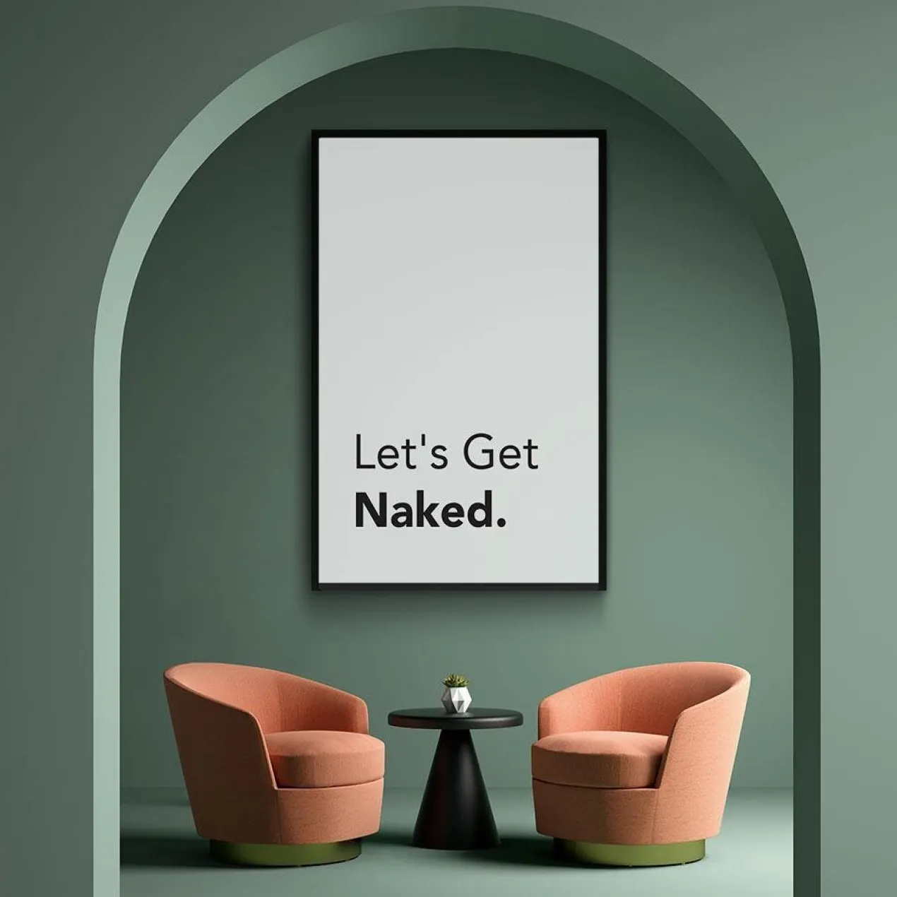 Walljar poster ingelijst - Let's Get Naked Poster ingelijst - 50 x 70 cm