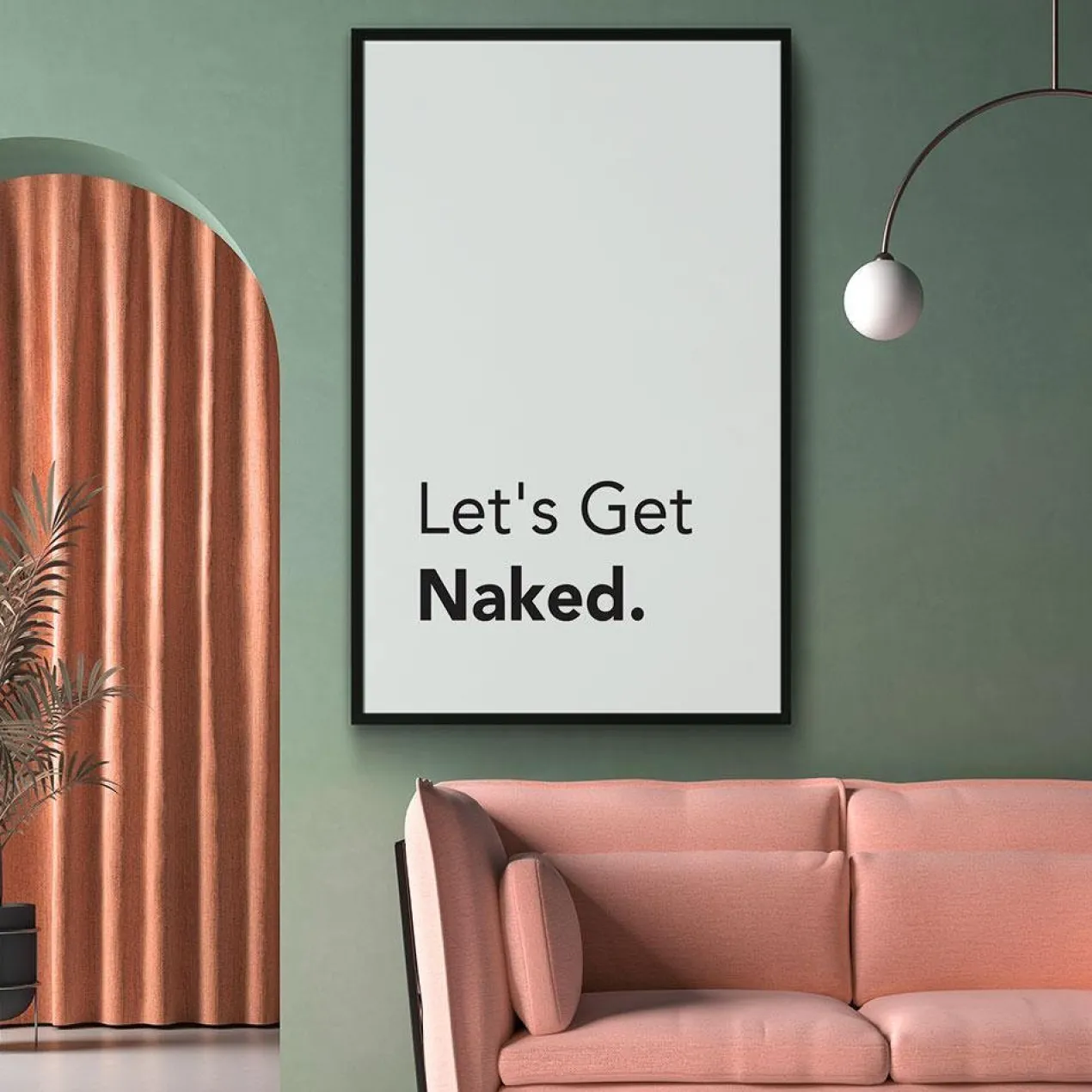 Walljar poster ingelijst - Let's Get Naked Poster ingelijst - 50 x 70 cm