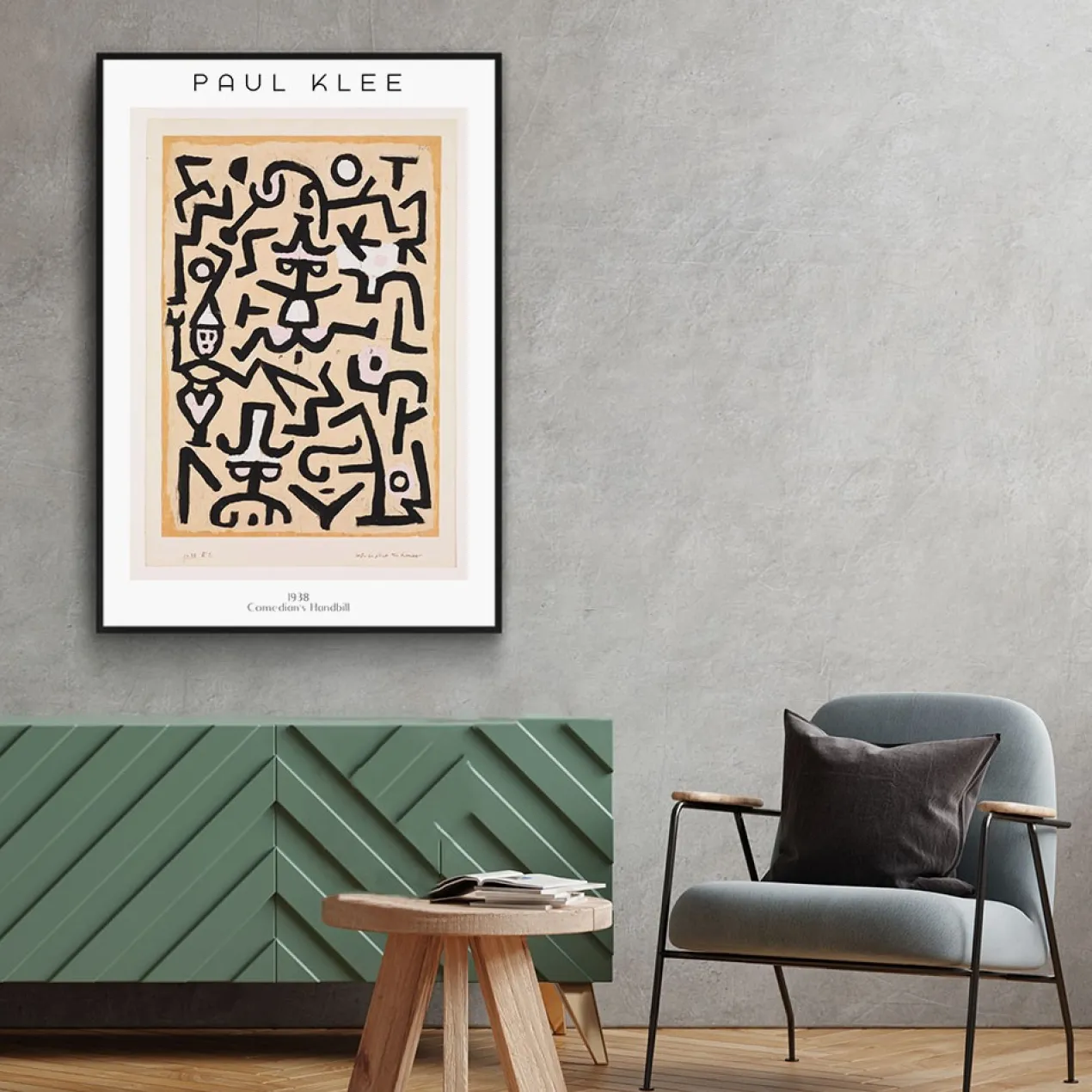 Walljar poster ingelijst - Paul Klee - Comedians Poster ingelijst - 70 x 100 cm