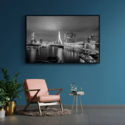 Walljar poster ingelijst - Rotterdam Skyline II Poster ingelijst - 70 x 100 cm