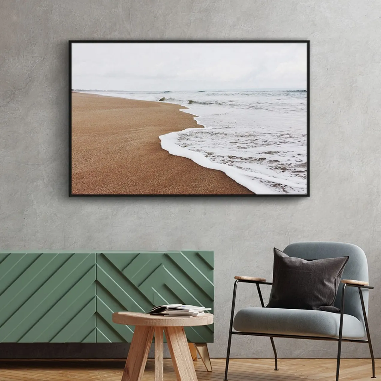 Walljar poster ingelijst - Stille Golven Poster ingelijst - 40 x 60 cm