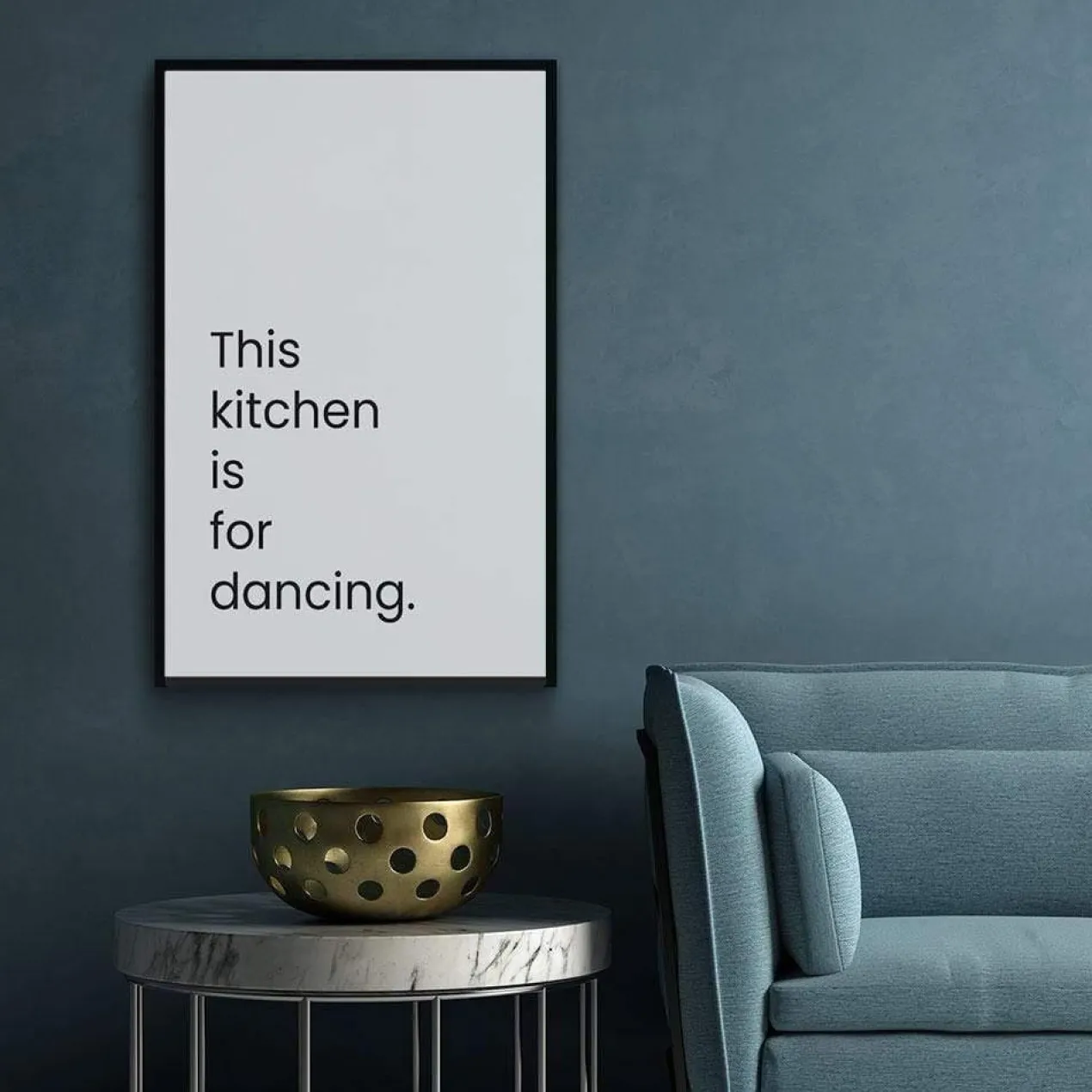 Walljar poster ingelijst - This Kitchen Is For Dancing Poster ingelijst - 40 x 60 cm