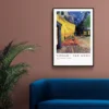 Walljar poster ingelijst - Vincent van Gogh - Caféterras Bij Nacht Poster ingelijst - 50 x 70 cm