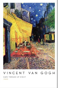 Walljar poster ingelijst - Vincent van Gogh - Caféterras Bij Nacht Poster ingelijst - 50 x 70 cm