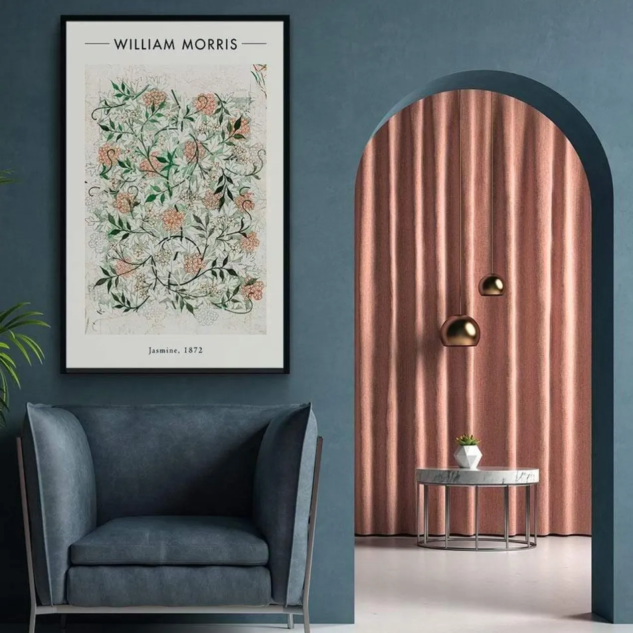 Walljar poster ingelijst - William Morris - Jasmine Poster ingelijst - 50 x 70 cm