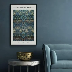 Walljar poster ingelijst - William Morris - Peacock and Dragon Poster ingelijst - 70 x 100 cm