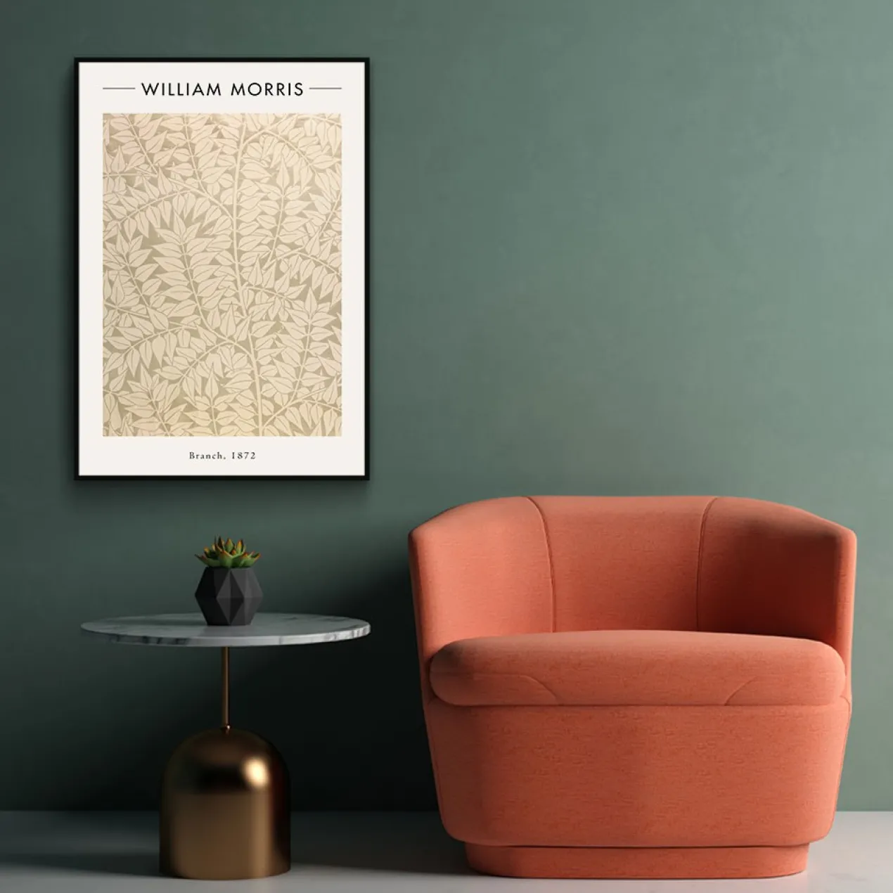 Walljar poster ingelijst - William Morris - Branch Poster ingelijst - 70 x 100 cm