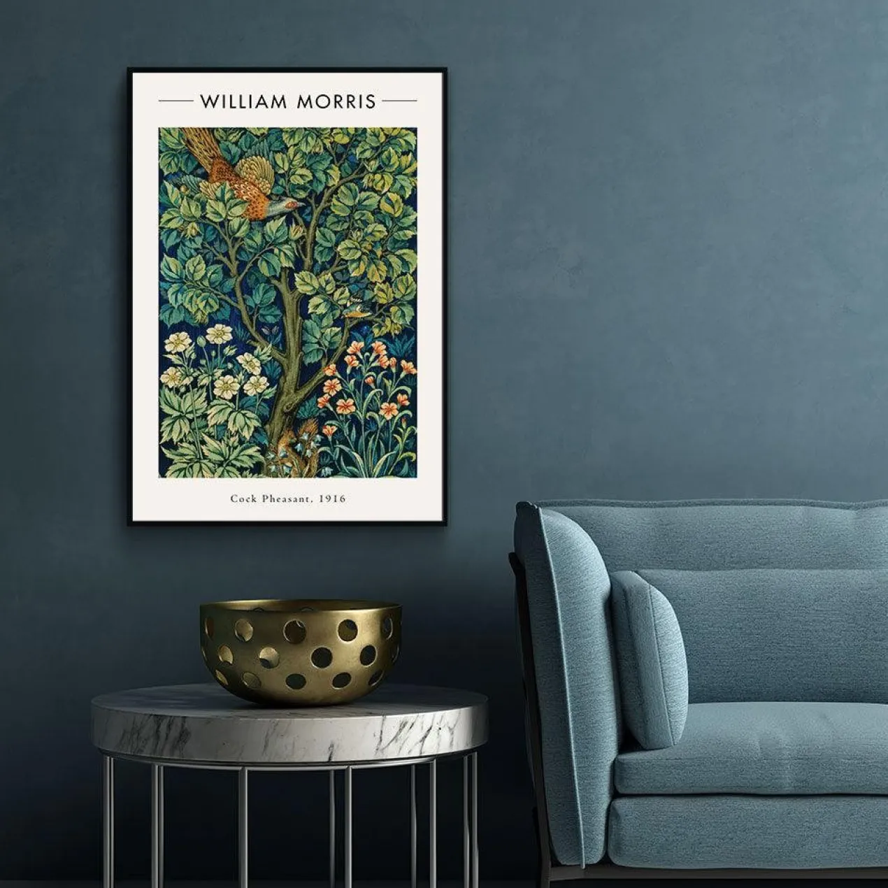 Walljar poster ingelijst - William Morris - Cock Pheasant Poster ingelijst - 70 x 100 cm