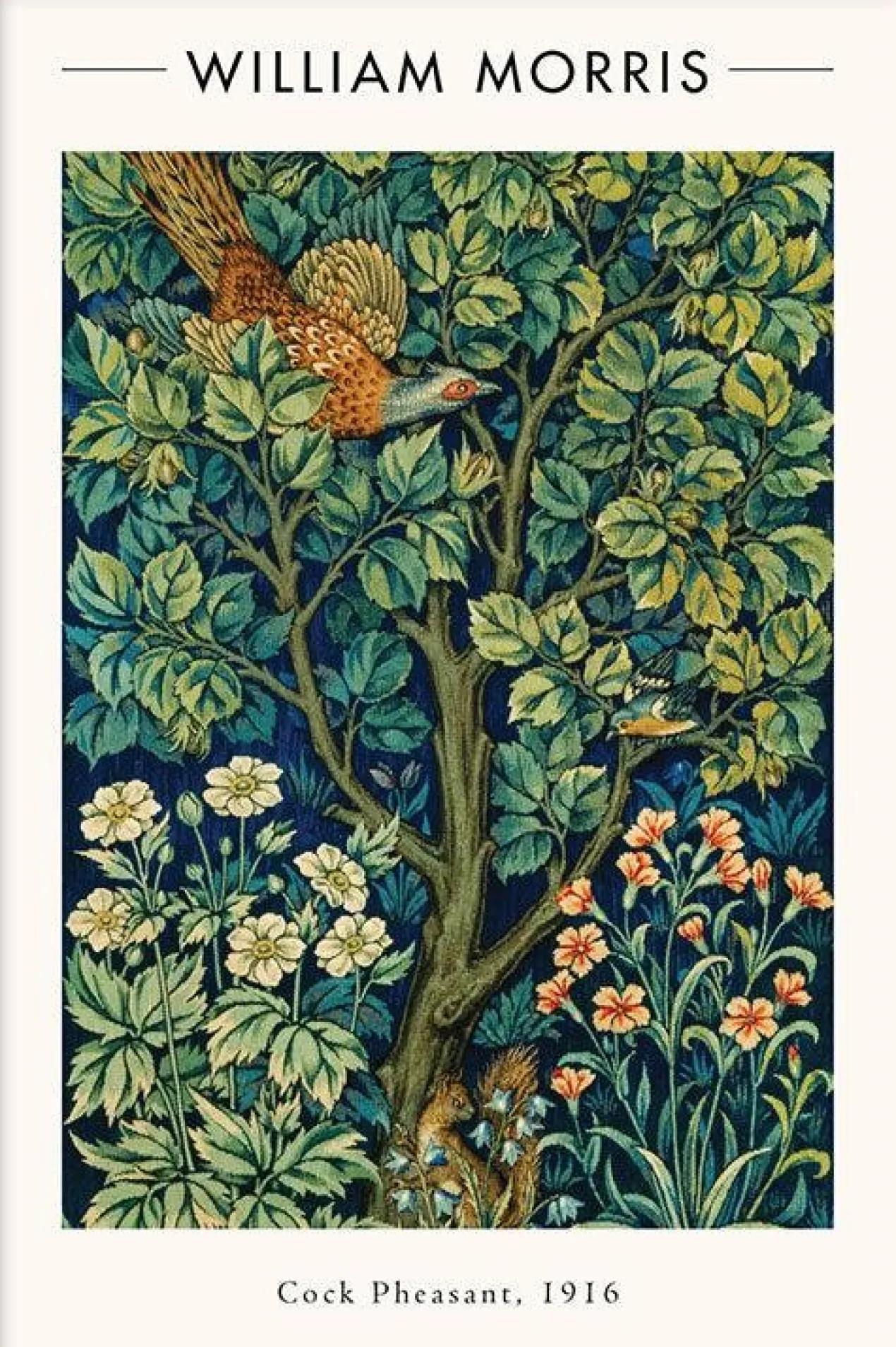 Walljar poster ingelijst - William Morris - Cock Pheasant Poster ingelijst - 70 x 100 cm