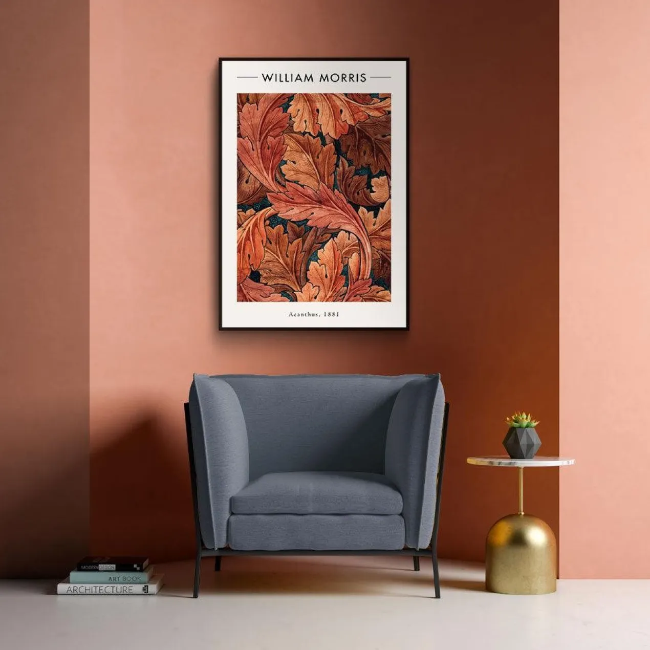 Walljar poster ingelijst - William Morris - Acanthus Poster ingelijst - 70 x 100 cm