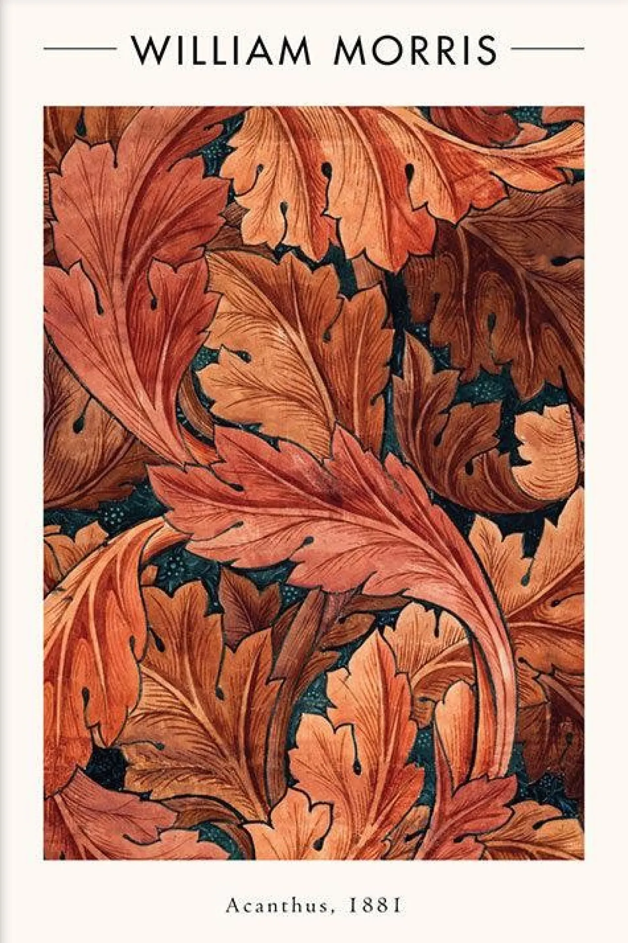 Walljar poster ingelijst - William Morris - Acanthus Poster ingelijst - 70 x 100 cm
