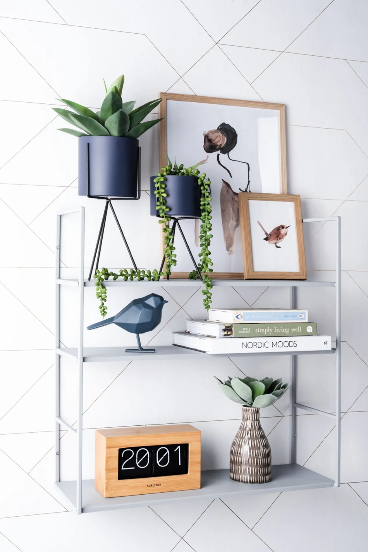 Wall rack Level metal matt warm grey