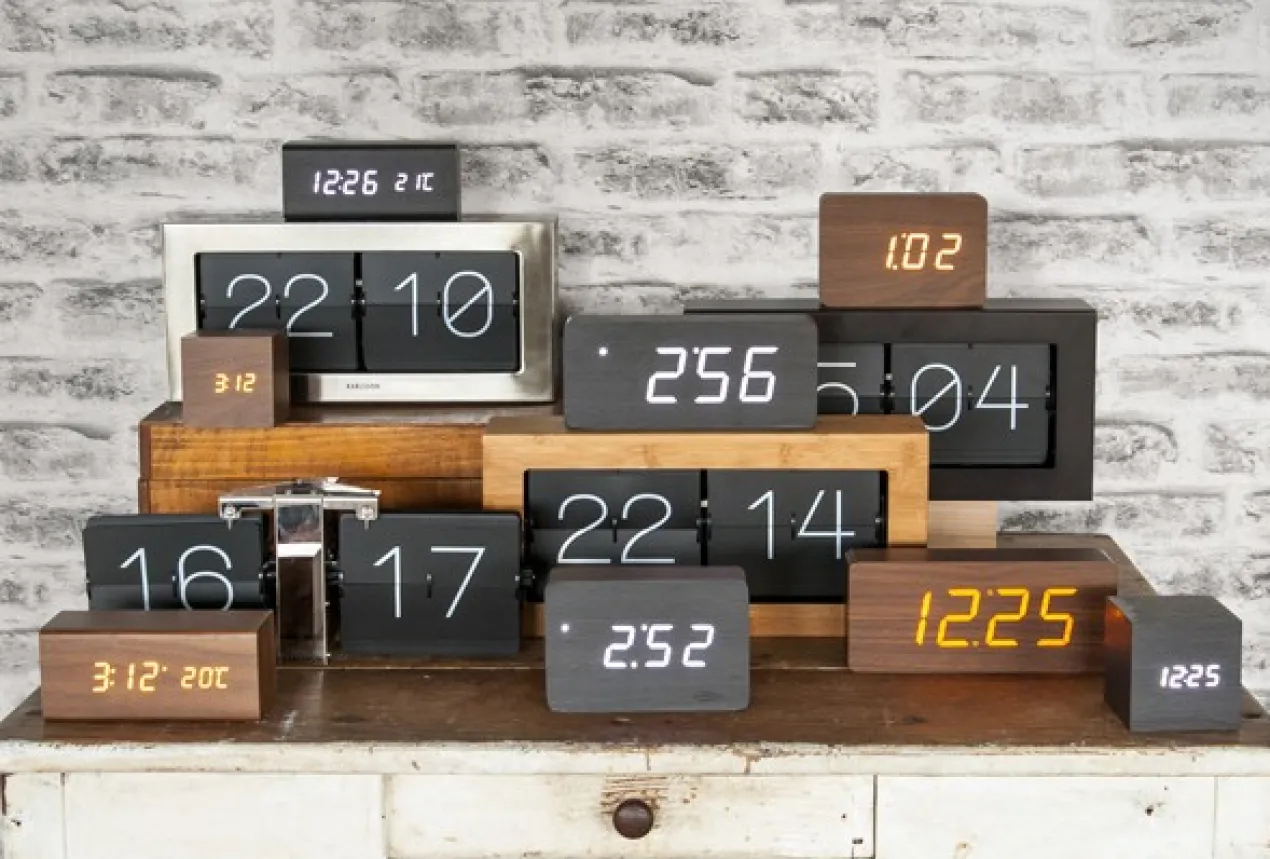 Wall / Table clock Boxed Flip XL brushed steel
