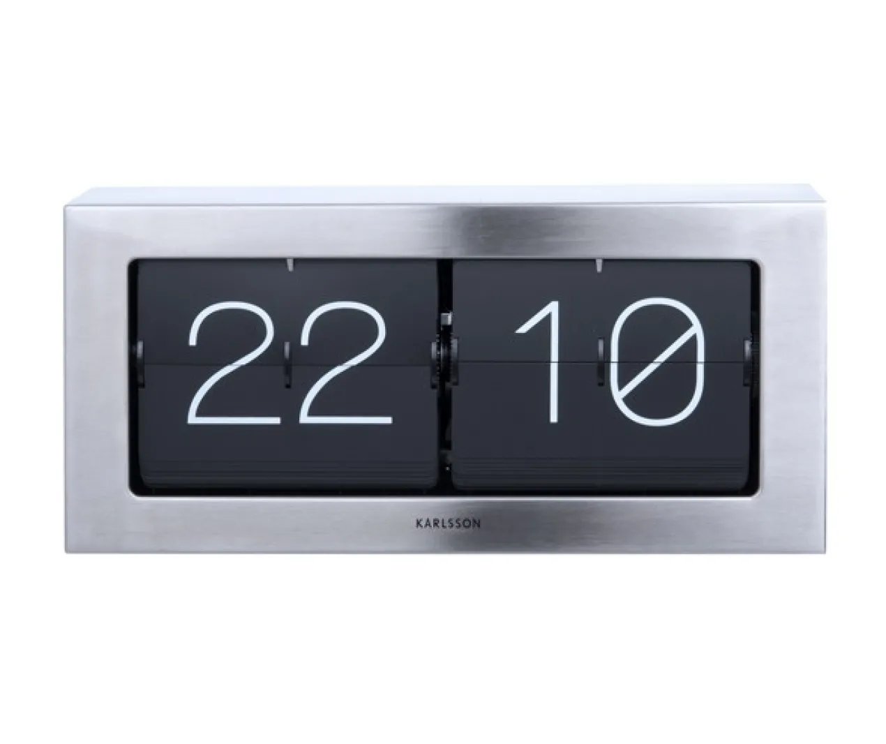 Wall / Table clock Boxed Flip XL brushed steel