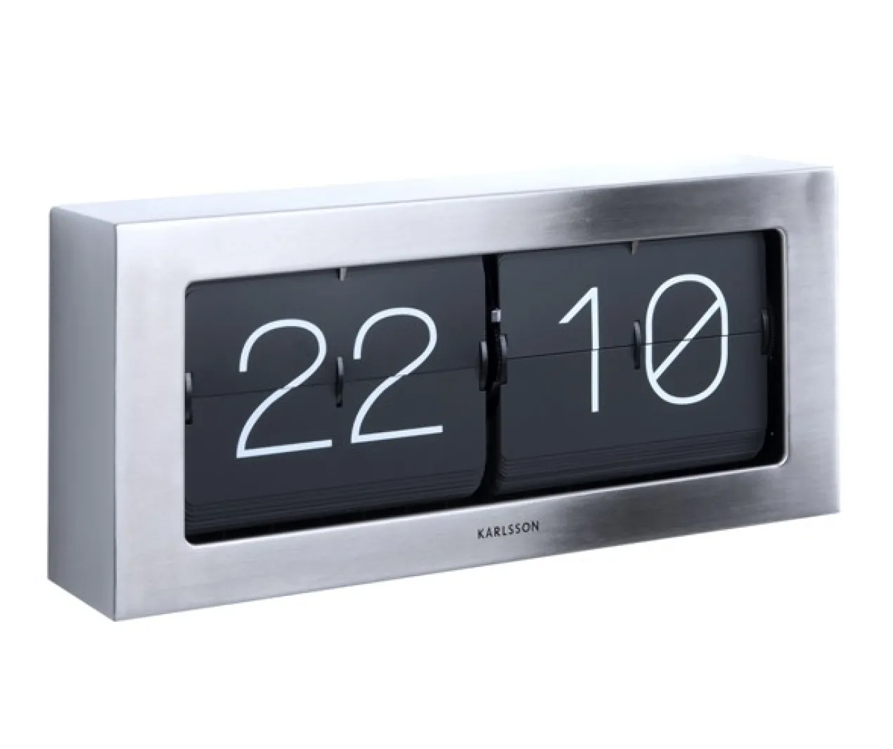 Wall / Table clock Boxed Flip XL brushed steel