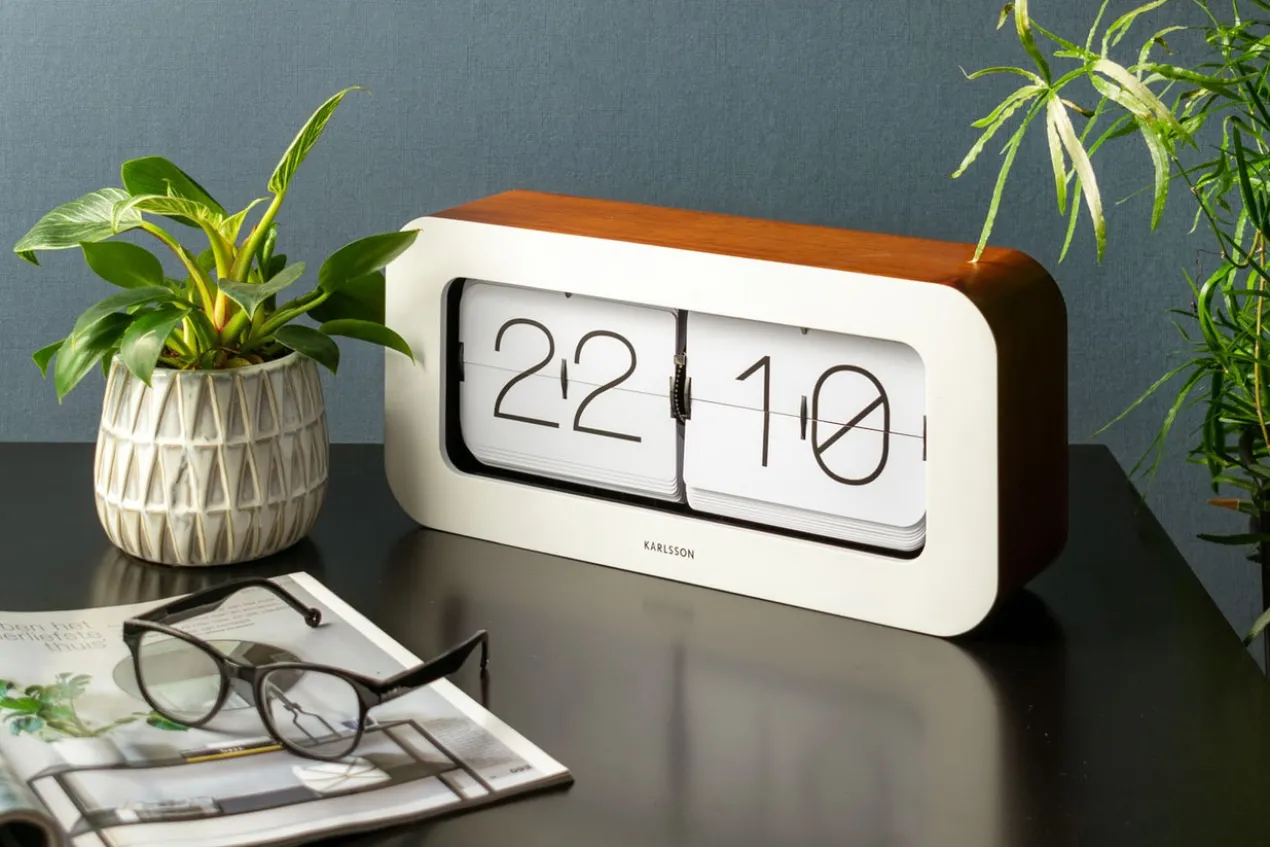 Wall / Table clock Matiz bamboo white