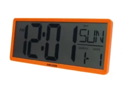 Wall/Table clock Retro LCD bright orange