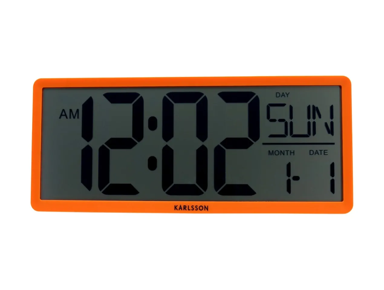 Wall/Table clock Retro LCD bright orange