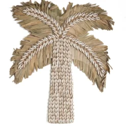 Wanddecoratie Palmboom schelpen/palmblad M