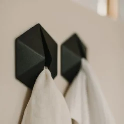 Wandhaak Towel Diamond °01 Black - 1 wandhaak