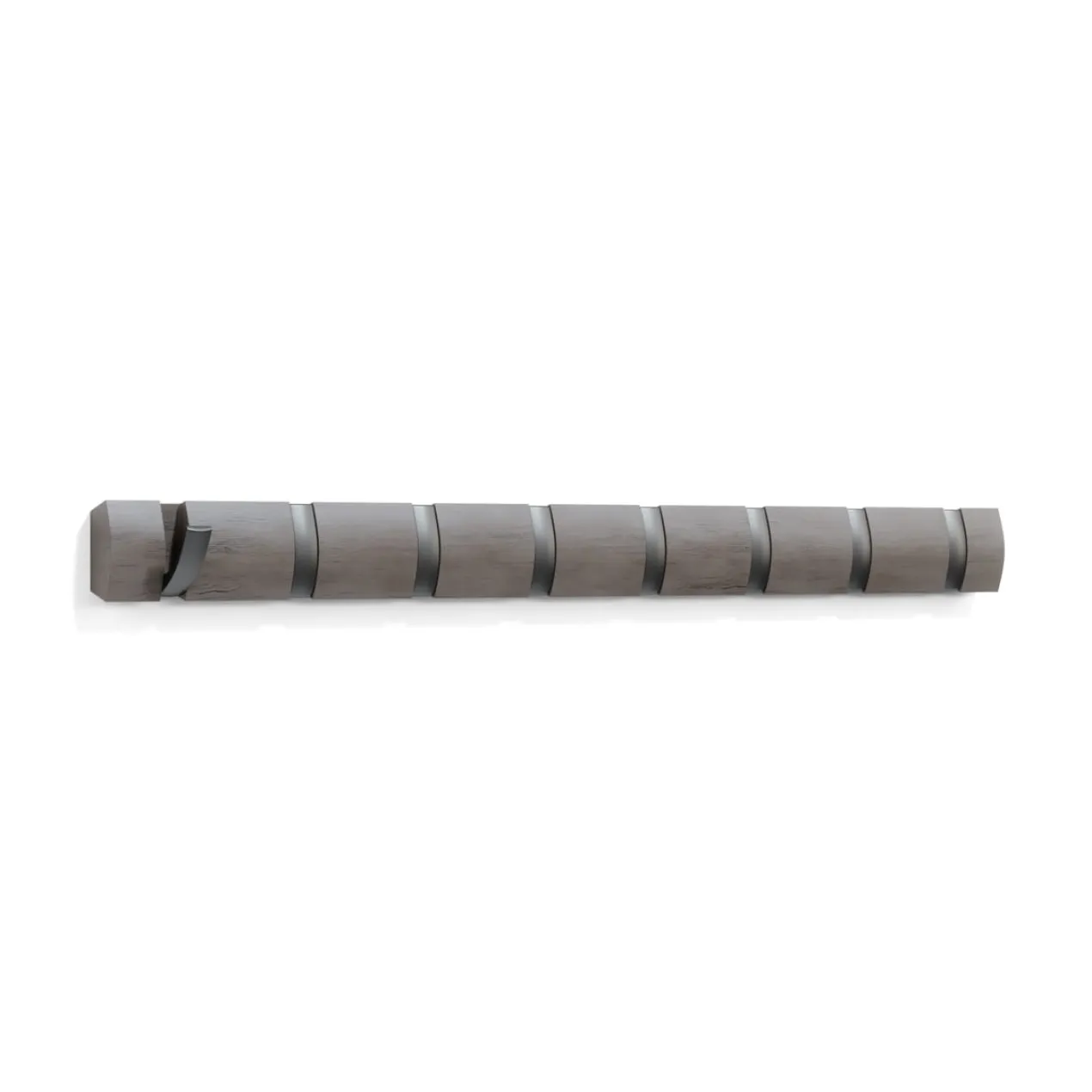 Wandkapstok Flip 8 haken grijs tinkleur