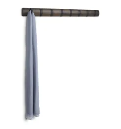 Wandkapstok Flip 8 haken zwart walnoot