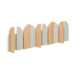 Wandkapstok Saloon 5 Haken Naturel Hout Zand