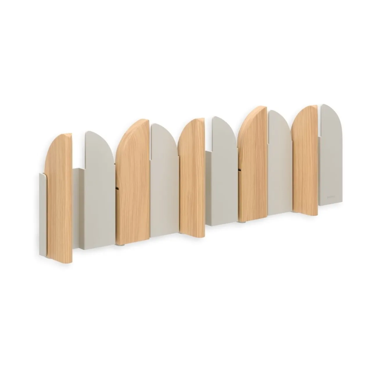 Wandkapstok Saloon 5 Haken Naturel Hout Zand