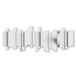Wandkapstok Sticks met 5 ophanghaken wit