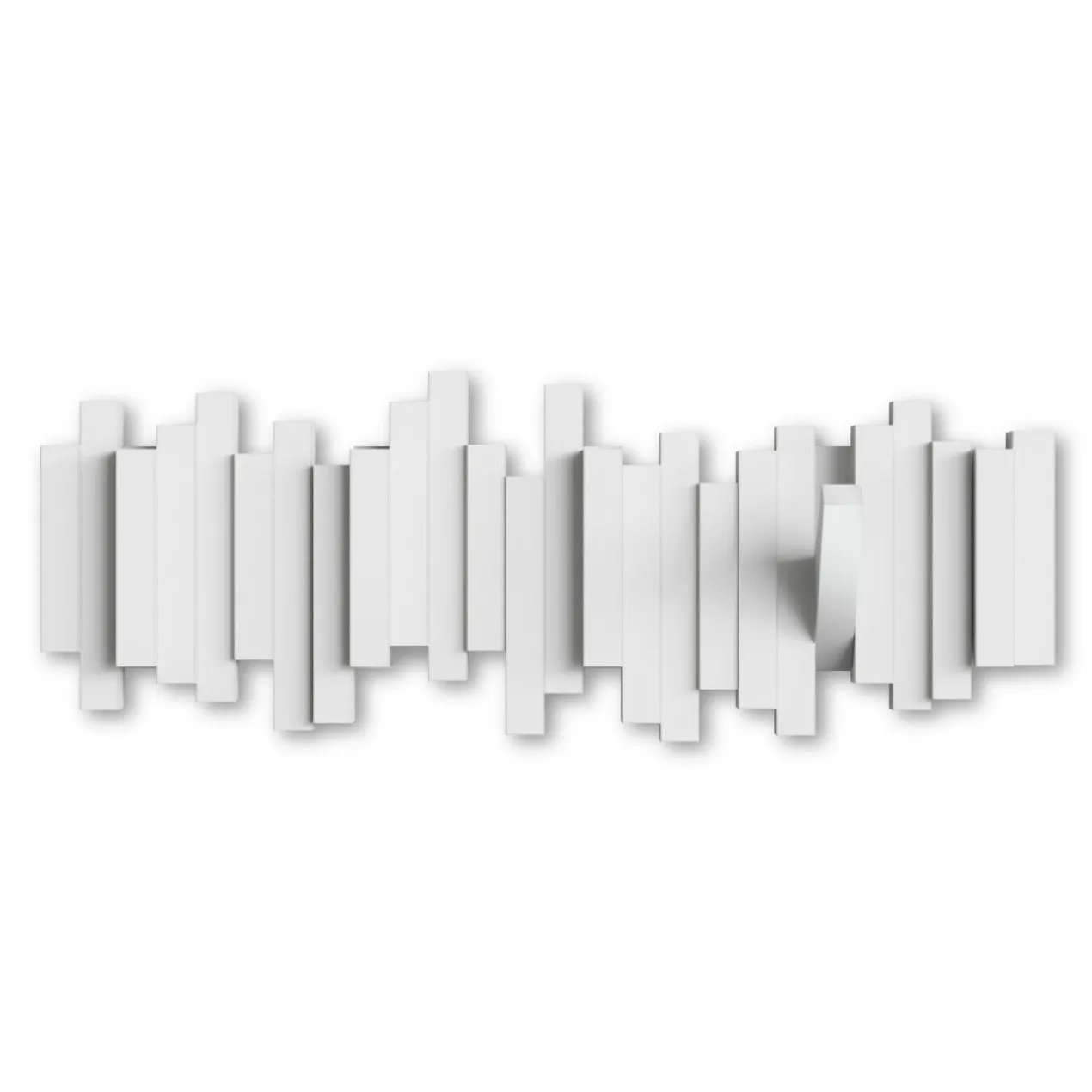 Wandkapstok Sticks met 5 ophanghaken wit