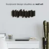 Wandkapstok Sticks met 5 ophanghaken zwart