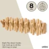 WandkapstokUmbra Picket 8 haken naturel hout
