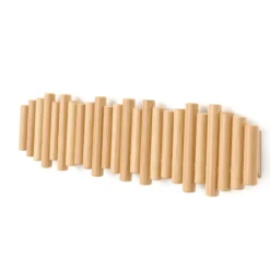 WandkapstokUmbra Picket 8 haken naturel hout