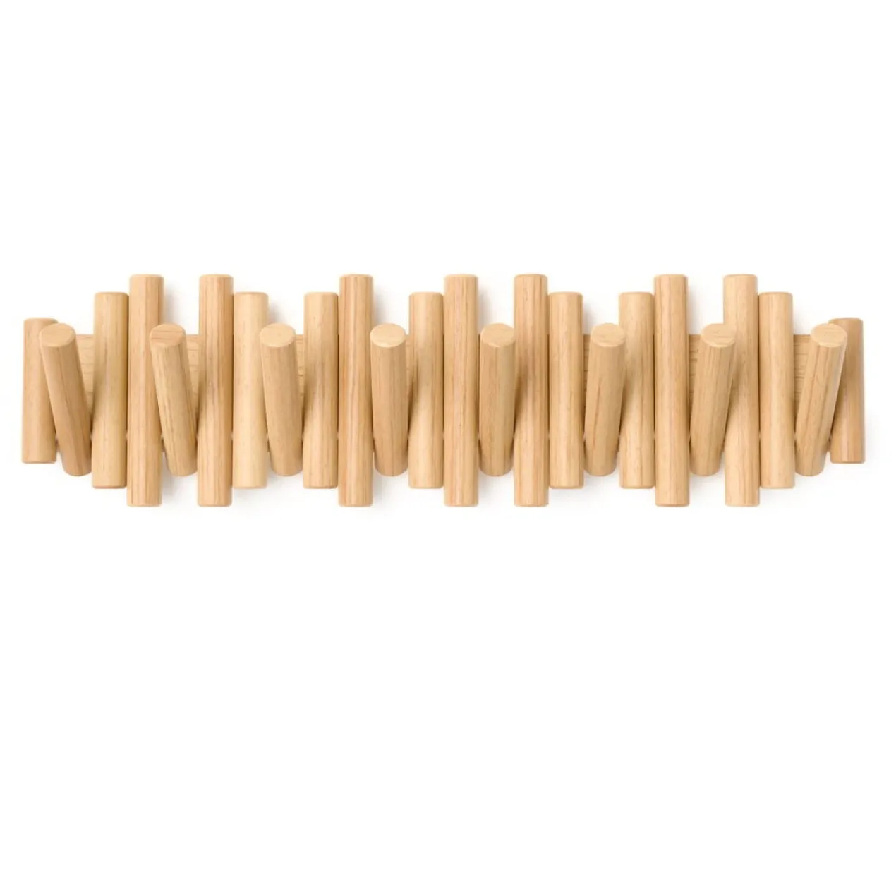 WandkapstokUmbra Picket 8 haken naturel hout