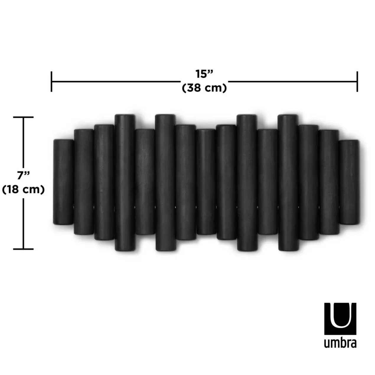 Wandkapstok Umbra Picket 5 haken zwart