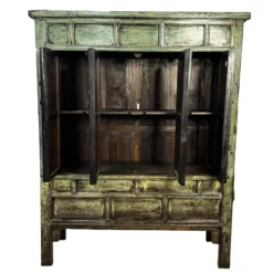 Wandkast blauw/groen lak uniek