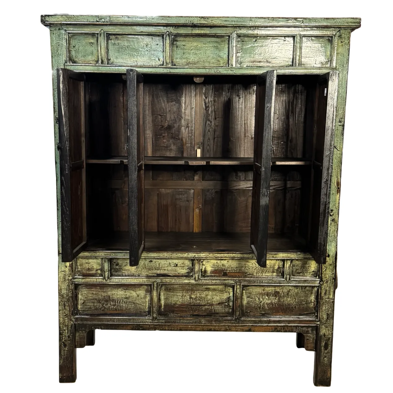 Wandkast blauw/groen lak uniek