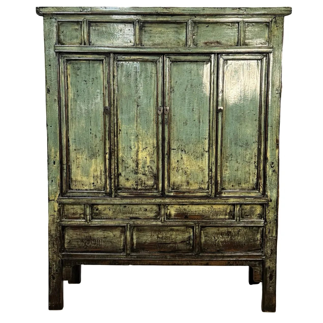 Wandkast blauw/groen lak uniek