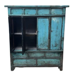 Wandkast blauw uniek lak