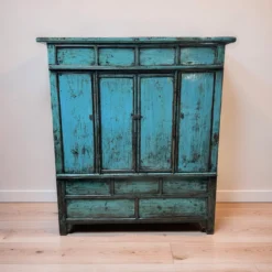 Wandkast blauw uniek lak