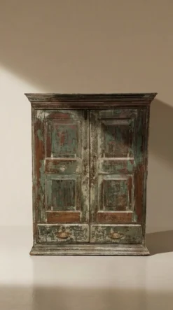 Wandkast 2 deur 2 la blauw finish uniek