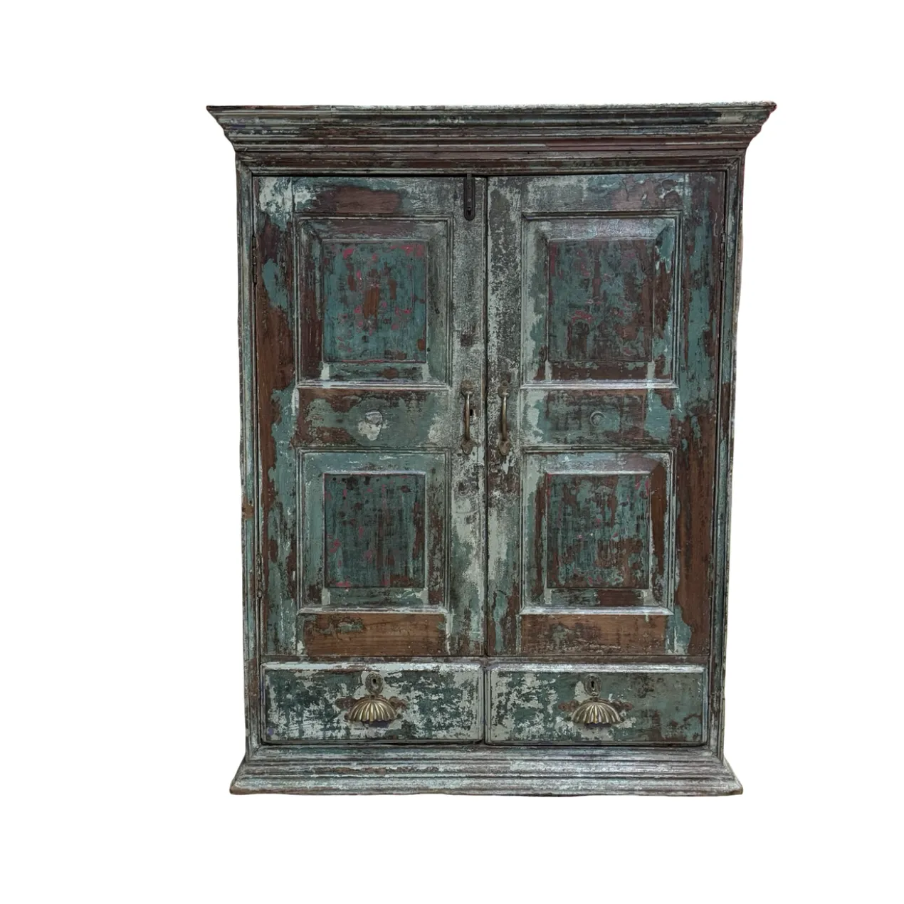 Wandkast 2 deur 2 la blauw finish uniek