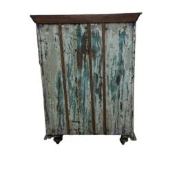 Wandkast 2 deur 2 la blauw finish uniek