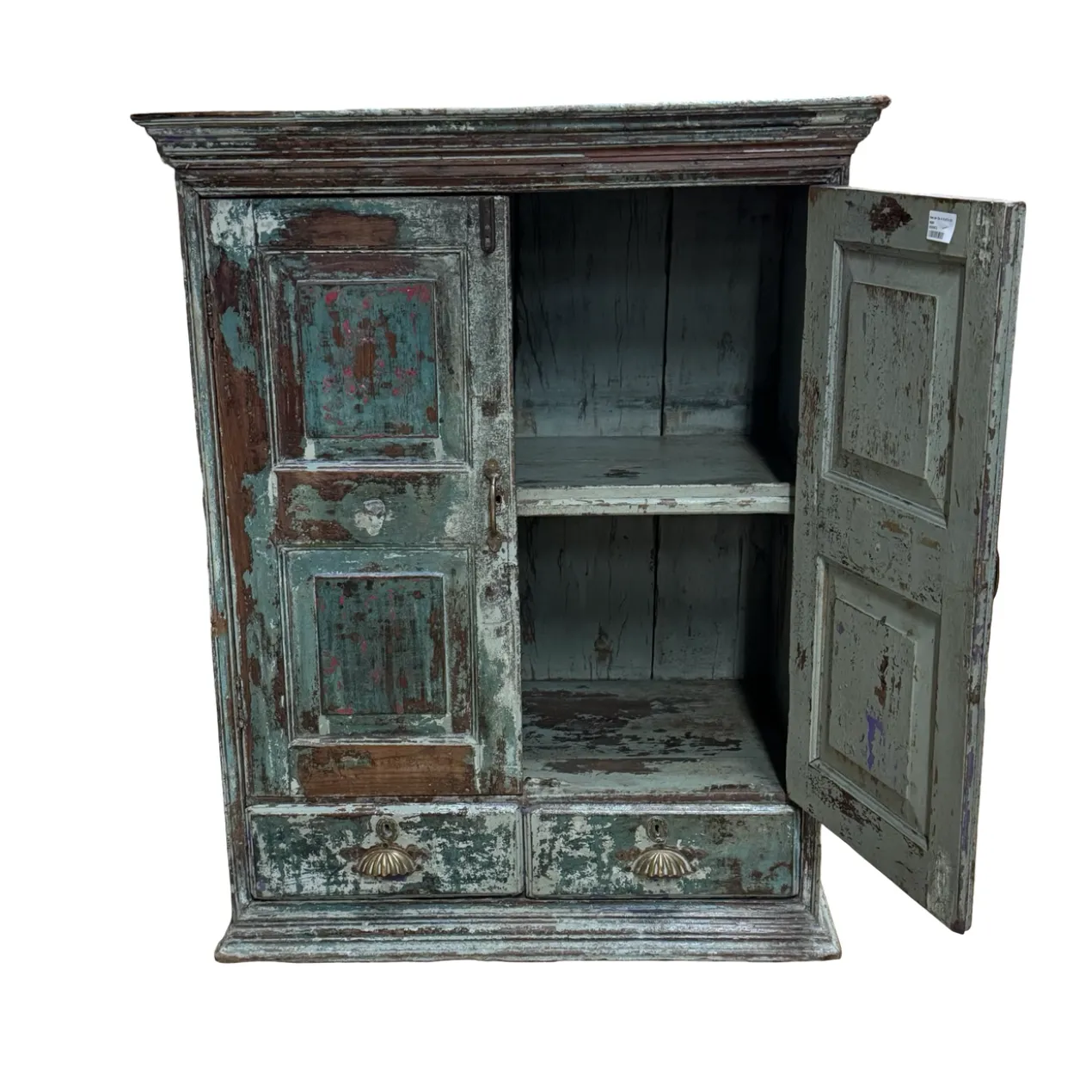 Wandkast 2 deur 2 la blauw finish uniek