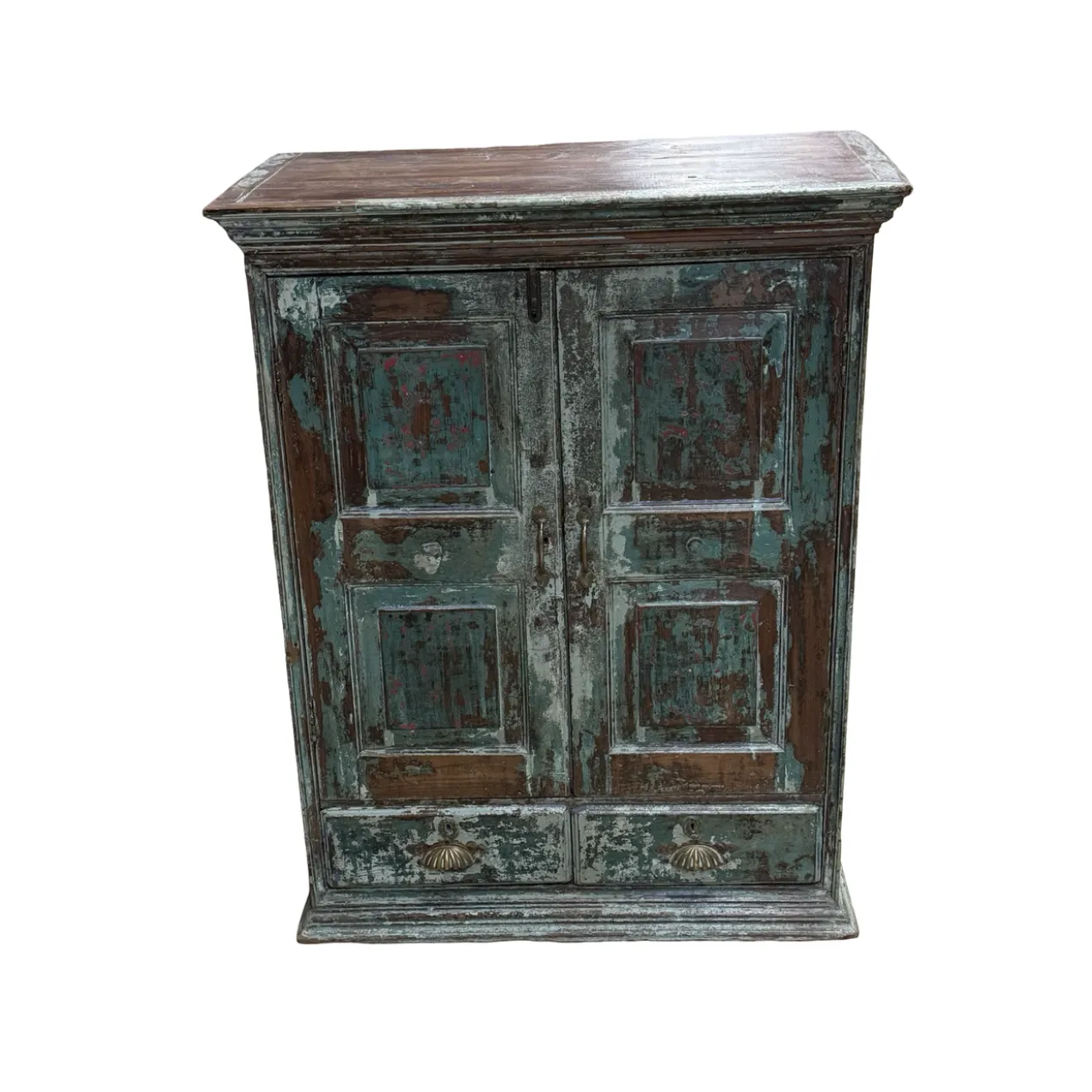 Wandkast 2 deur 2 la blauw finish uniek