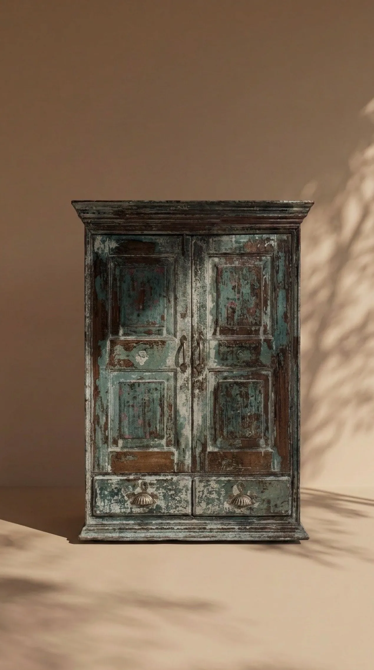 Wandkast 2 deur 2 la blauw finish uniek
