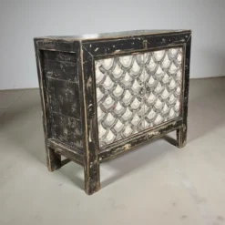 Wandkast 2deur zwart/wit schub uniek